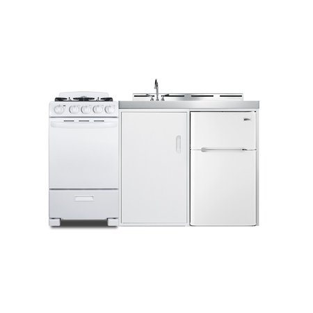 Summit 60" Wide All-in-One Kitchenette with Gas Range ACK60GASW